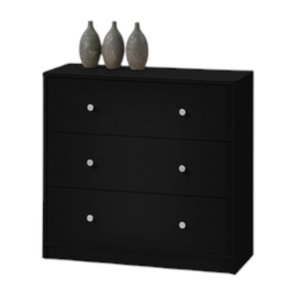 Left. Hivvago - Hivvago Contemporary 3-Drawer Chest - Black.