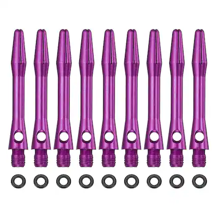 Front. Unique Bargains - Dart Shafts for Steel Tip, Medium 2BA Thread Aluminum Shaft Set, 35mm & 44 Set - Fits Darts Training/Sharpener - Purple.