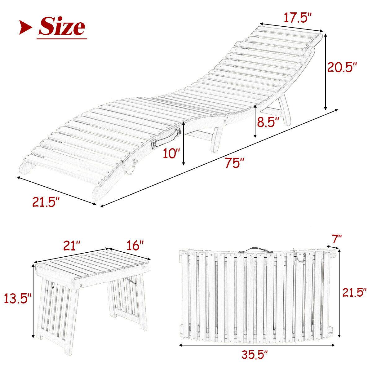 - Size
  - 75" x 21.5" x 10" x 8.5" x 20.5" x 17.5"
  - 21" x 16" x 13.5"
  - 35.5" x 21.5" x 7"