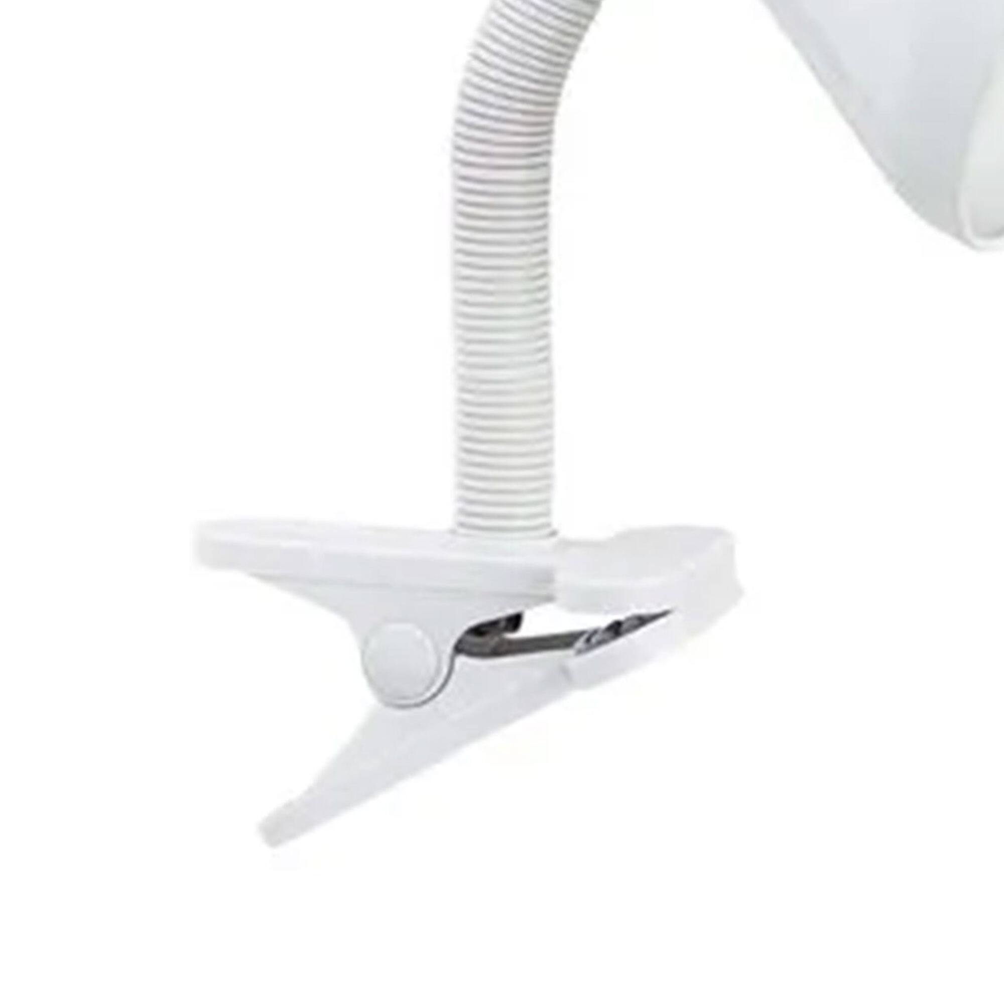 Alt View 4. Globe Electric - Globe Electric 10.25" LED Goose Neck Clip Lamp with Rotary On/Off Switch, White - White.