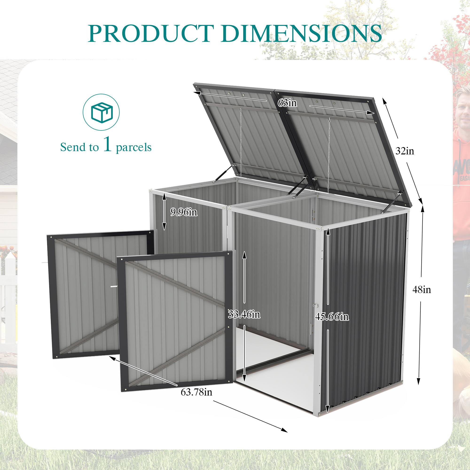 PRODUCT DIMENSIONS  
63in x 32in x 9.96in x 48in x 33.46in x 45.66in x 63.78in  

Send to 1 parcels