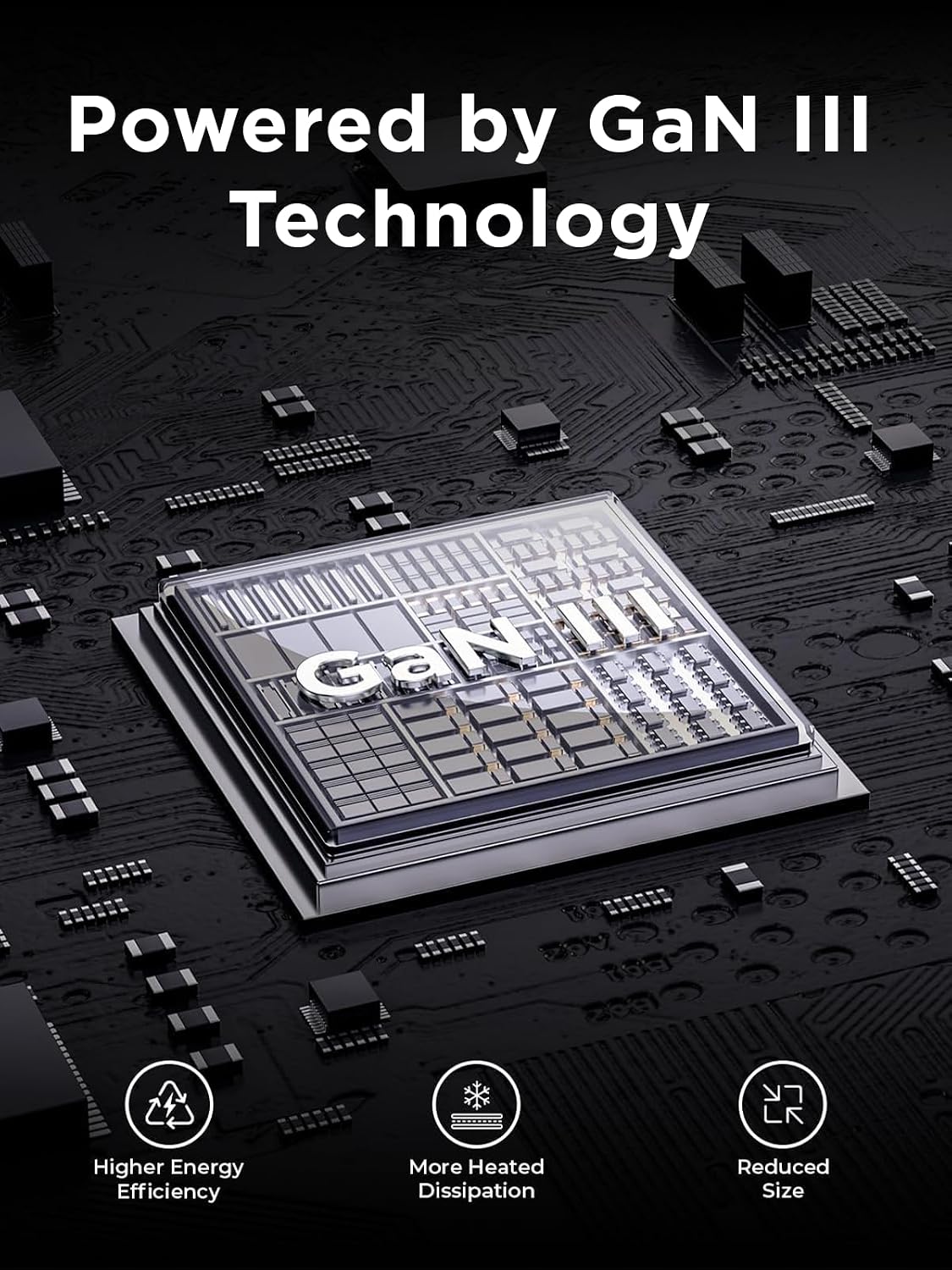 Powered by GaN III Technology

GaN.III

10g

L

Higher Energy Efficiency

More Heated Dissipation

Reduced Size