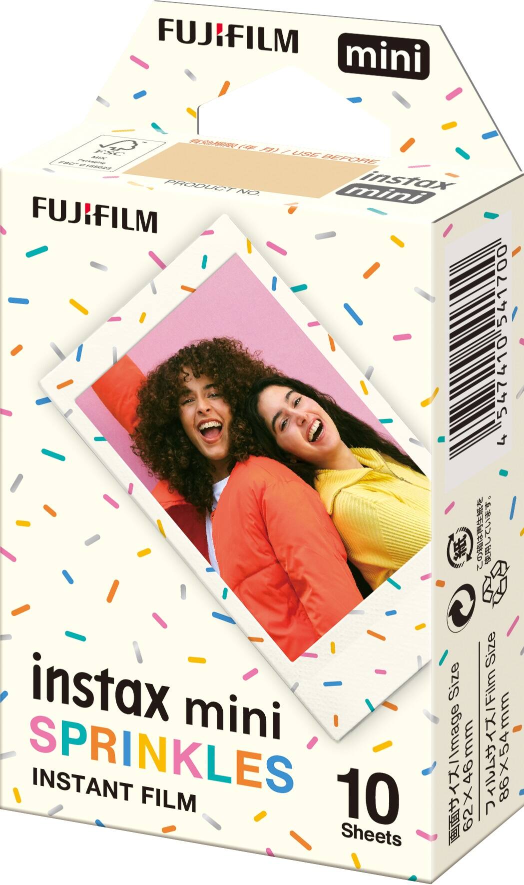 FUJIFILM mini INSTAX SPRINKLES INSTANT FILM 10 SHEETS 62X46mm 46 86x54mm 86