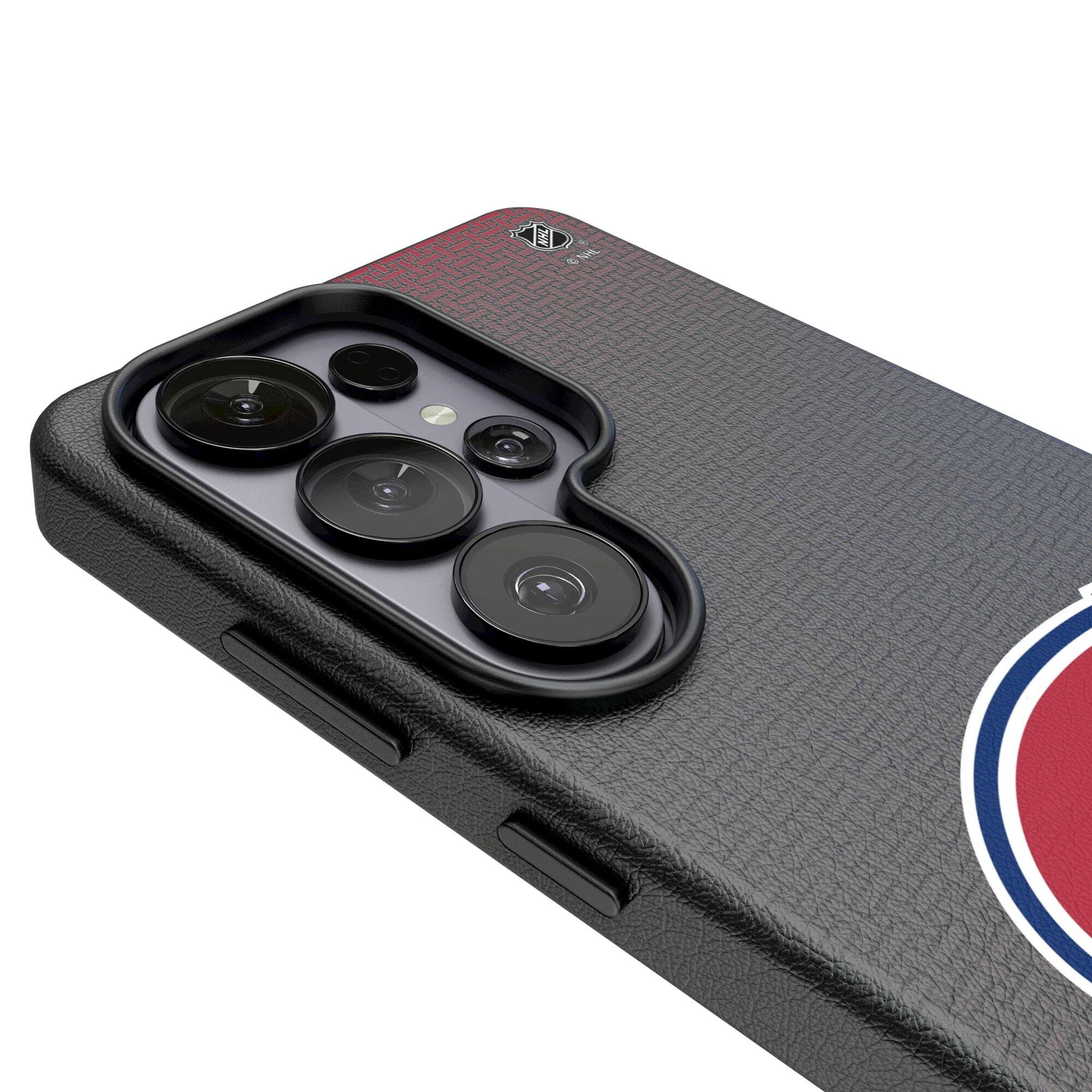 Alt View 2. Keyscaper - Montreal Canadiens Linen Galaxy Magnetic Bump Case - S25 - Black.