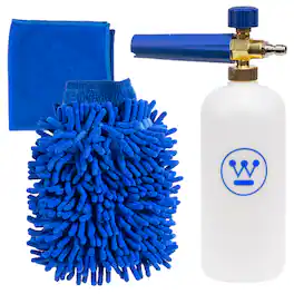 Westinghouse - Auto Pressure Washer Accessory Kit, Auto Foam Cannon with Microfiber Wash Mitt and Auto Detailing Towel - Blue