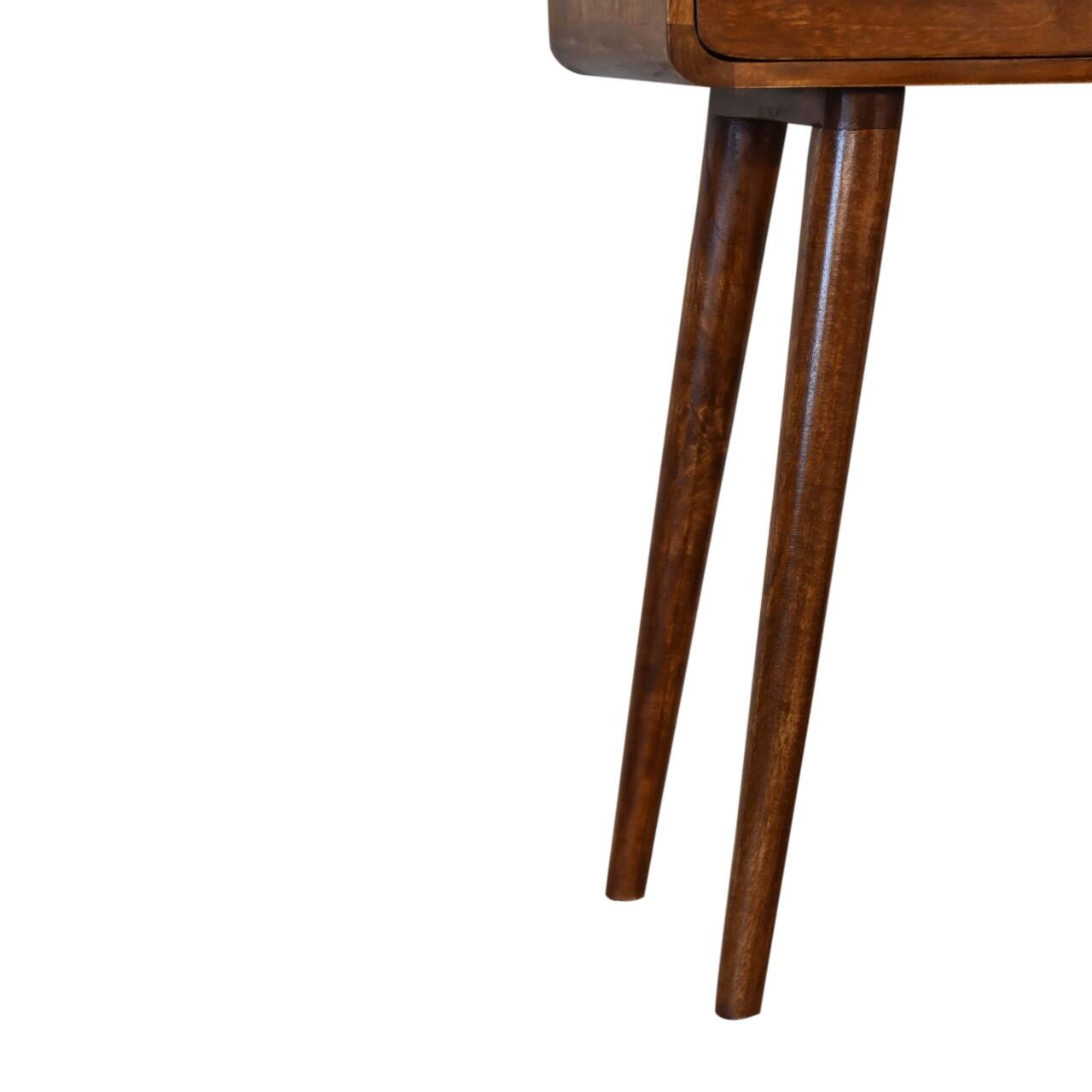 Alt View 5. Artisan Furniture - Artisan Furniture Solid Wood Mini Chestnut Console Table, 2 Drawers, 1 Open Slot, Brown - Brown.
