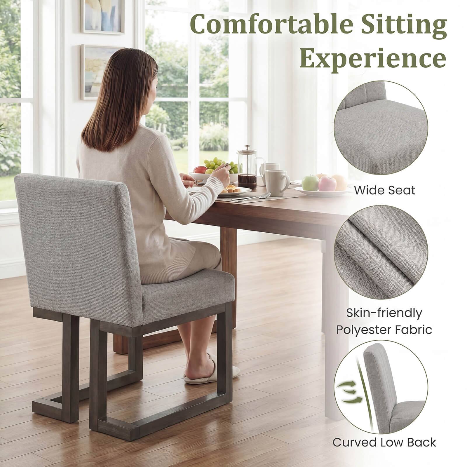 Comfortable Sitting Experience  
Wide Seat  
Skin-friendly Polyester Fabric  
Curved Low Back