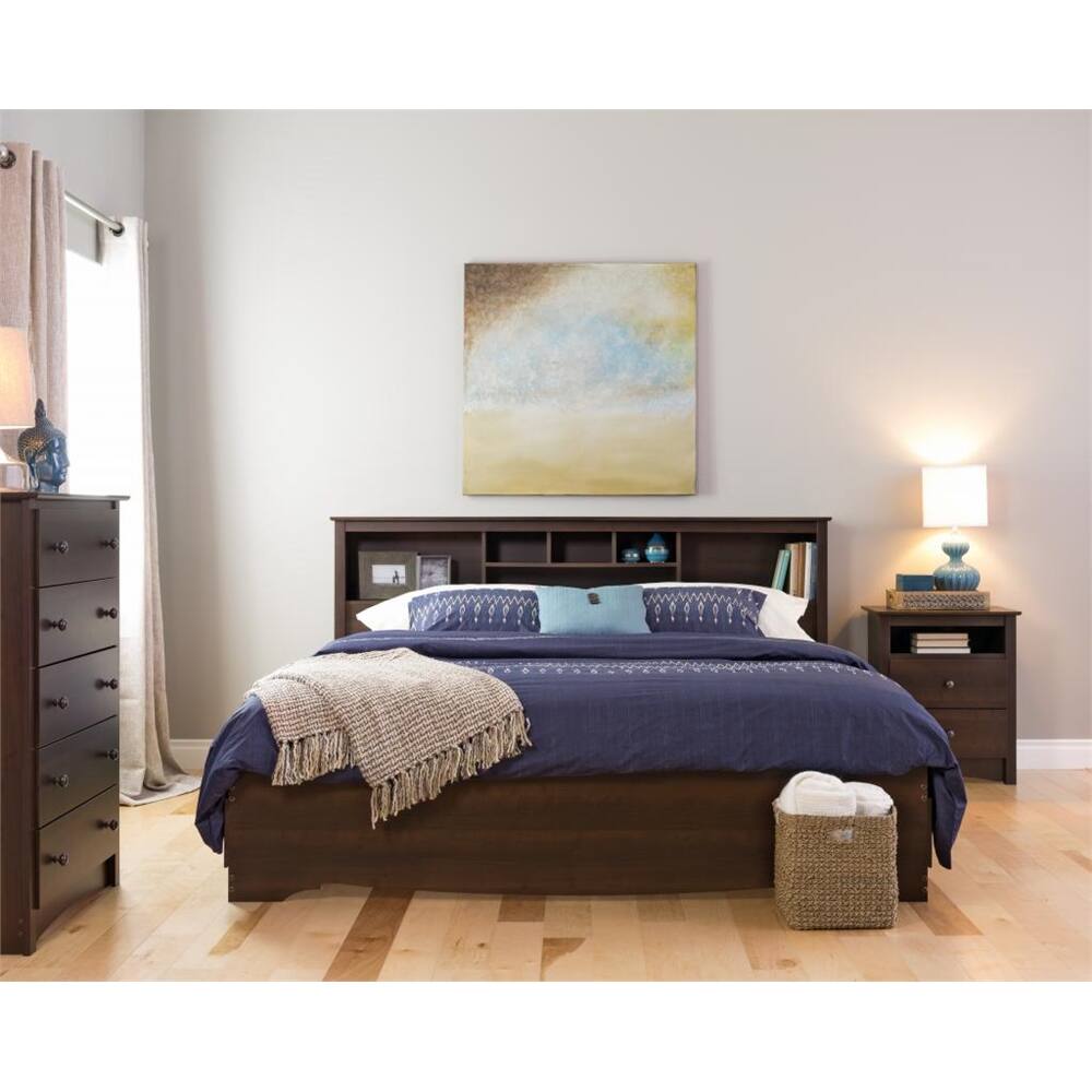 Prepac King Bookcase Headboard Espresso ESH-8445 - Best Buy