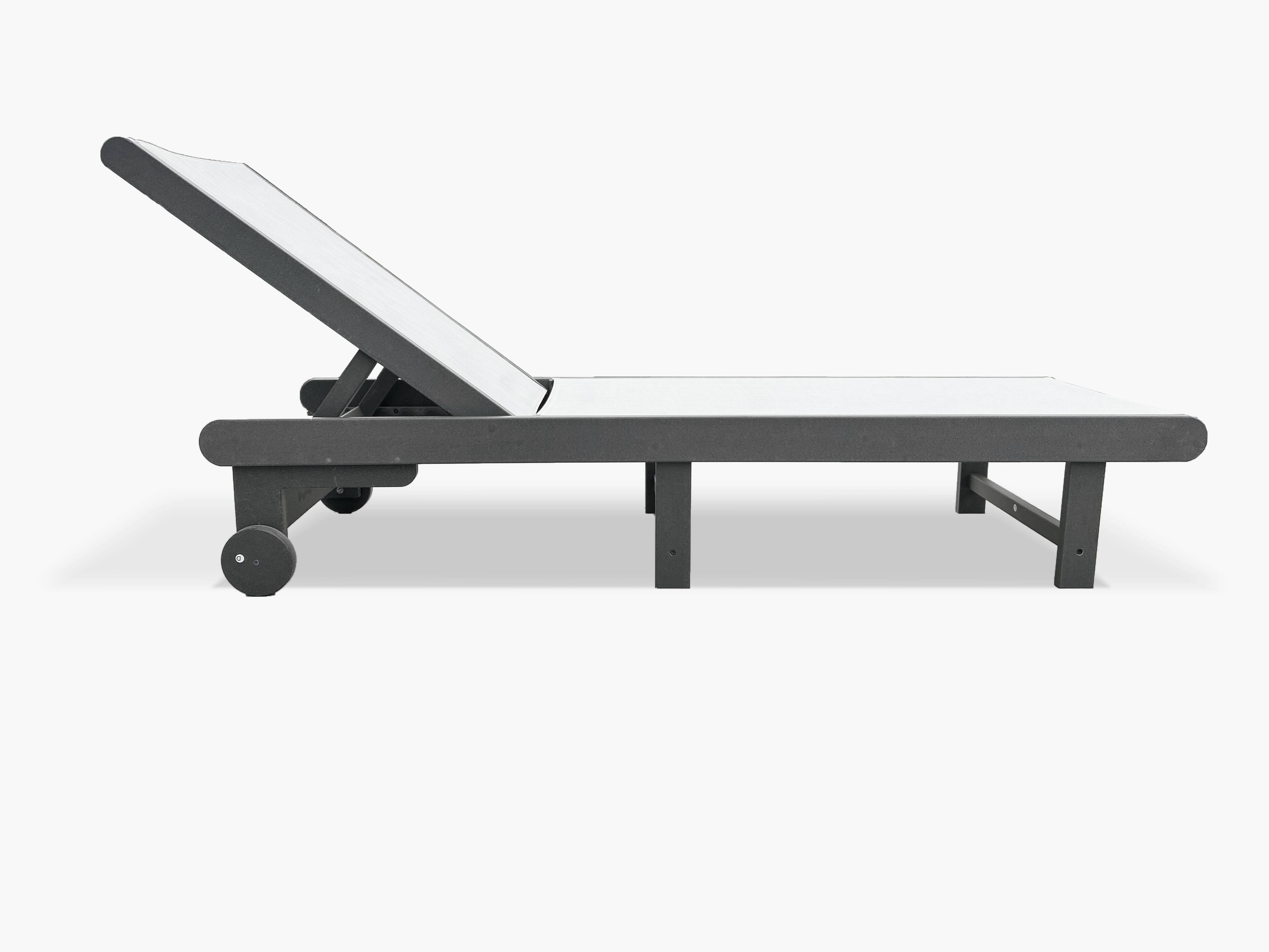 Back. LuXeo - Venice HDPE Chaise Lounge, Gray (Set of 4) - Gray.