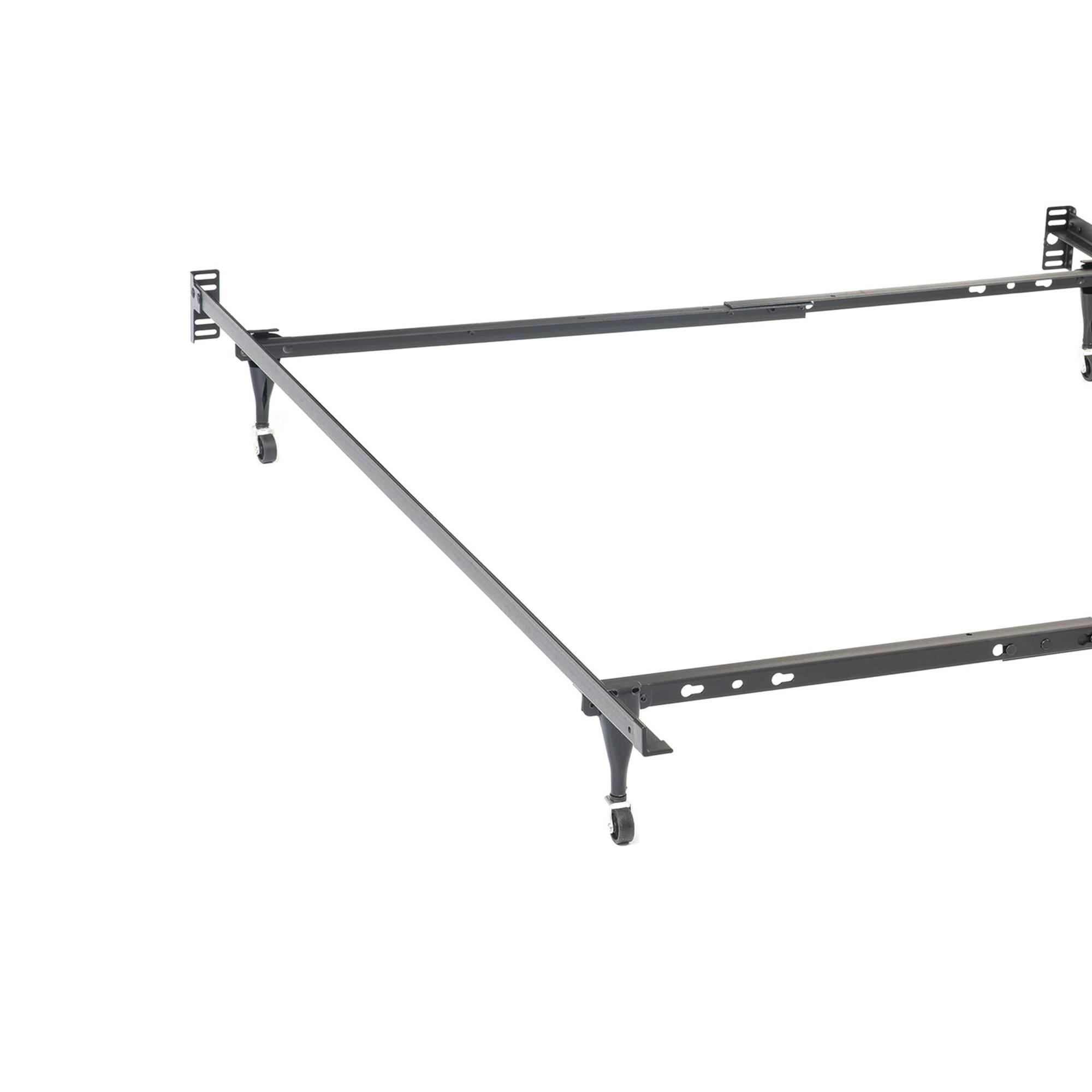 Alt View 3. Manhattan Lane - Nit Multisize Metal Bed Frame, Twin or Full Size, Caster Wheels - Black.