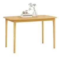 Costway 48'' Wooden Dining Table Rectangular Farmhouse Kitchen with Solid Rubber Wood Legs - Natural - Front_Zoom
