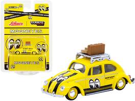 Schuco - Volkswagen Beetle Low Ride with Roof Rack and Luggage Mooneyes Collaboration Model 1/64 & & Tarmac Works - Yellow