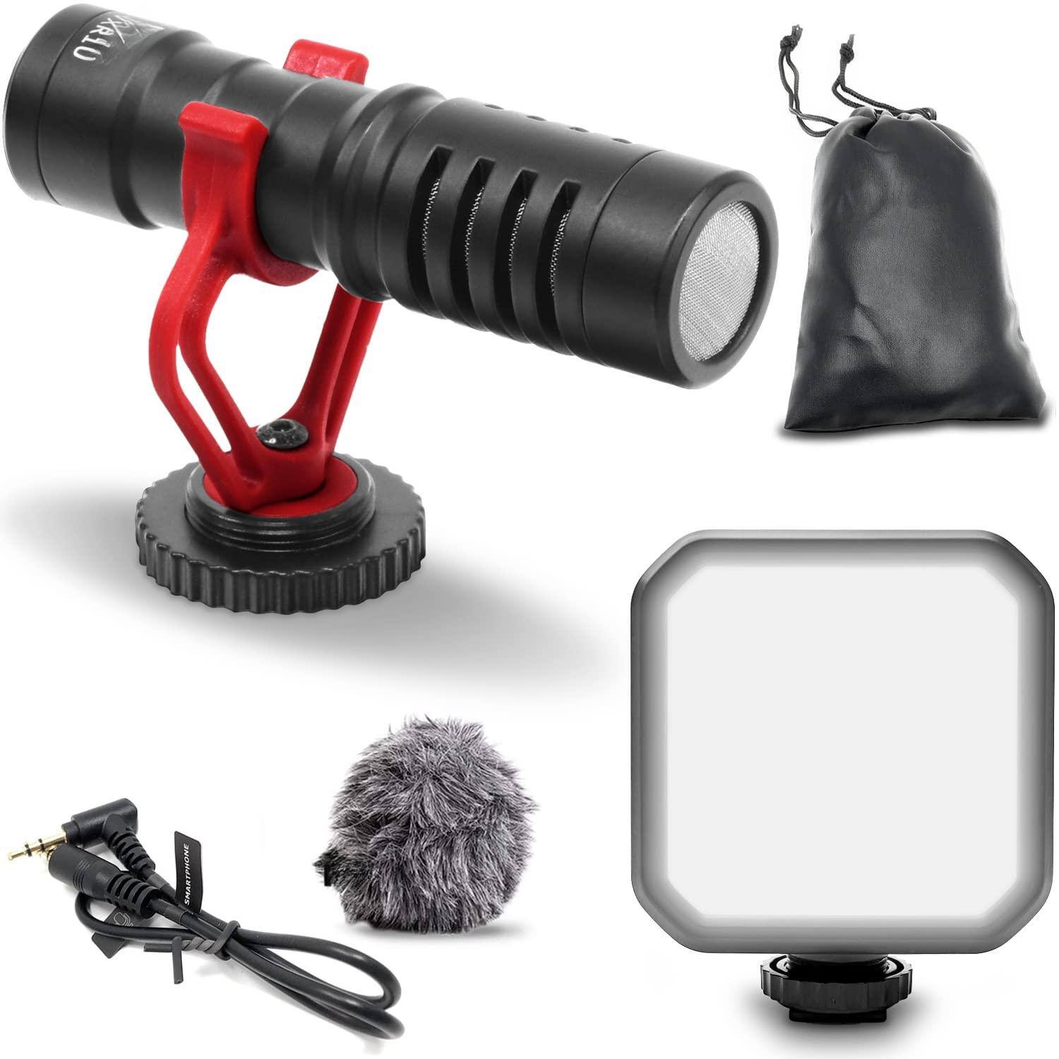 Front. Dazzling Pops - Content Creator Video Kit With Vxr10 Condenser Microphone And Mini Led Light Compact Mic For Cameras - Default.