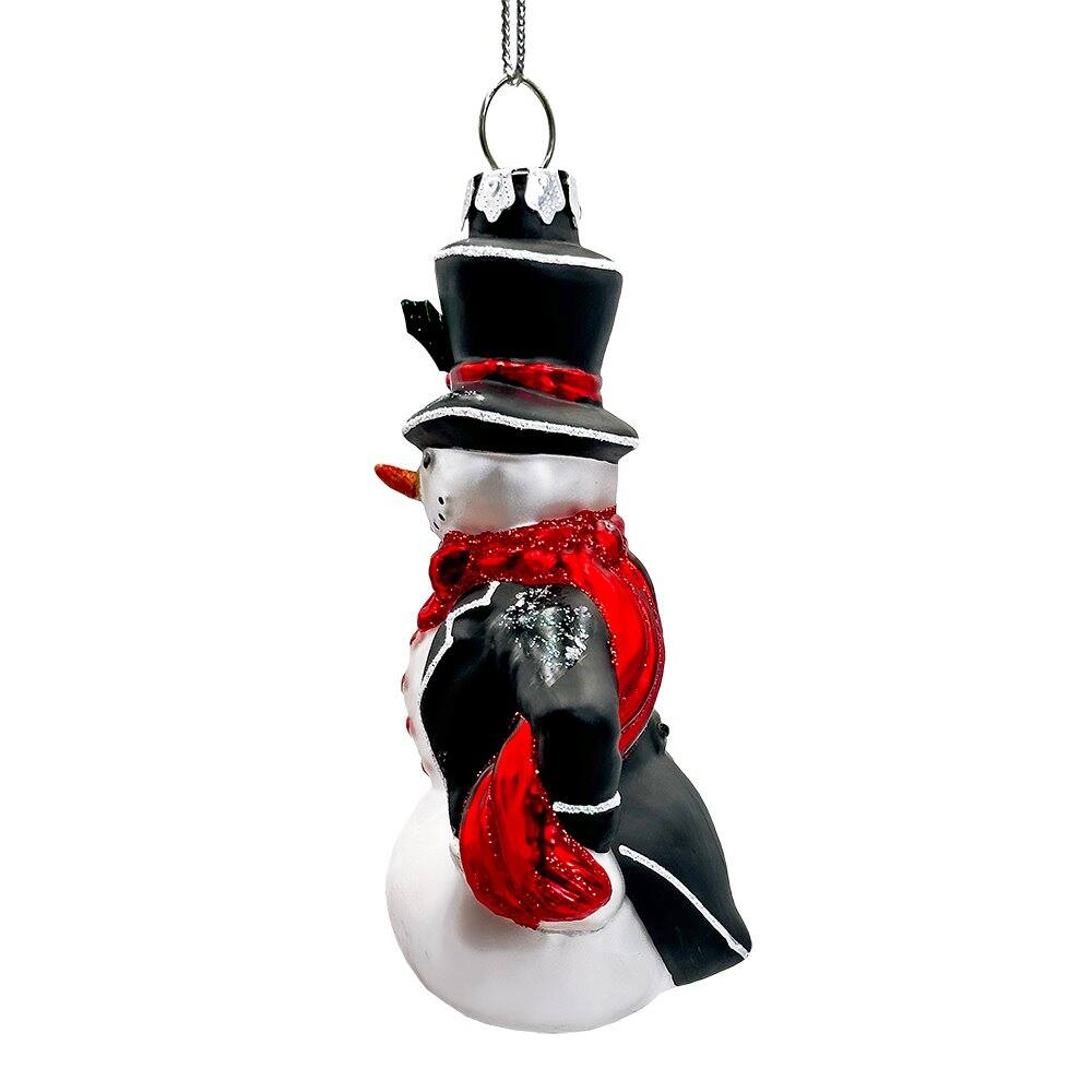 Alt View 1. OrnamentallyYou - Dapper Gentleman Snowman Glass Christmas Ornament Refined Handblown Holiday Tree Decor - Multi-colored.