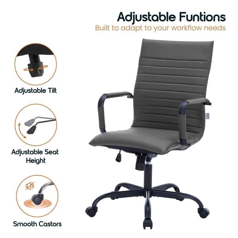 Adjustable Functions  
Built to adapt to your workflow needs  

- Adjustable Tilt  
- Adjustable Seat Height  
- Smooth Castors