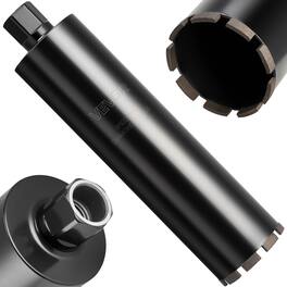 VEVOR - Core Drill Bit, 4 inch Diameter, 14 inch Drilling Depth, 1-1/4 in-7 Internal Thread, High-Precision Welding Technology - Black