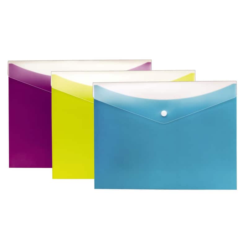 Pendaflex - Dual Pocket Snap Poly Envelope, Letter Size, 3-Pack