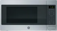 GE - 1.6 Cu. Ft. Countertop Microwave with Sensor Cooking and Defrost - Stainless Steel - Front_Zoom