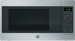 GE - 1.6 Cu. Ft. Countertop Microwave with Sensor Cooking and Defrost - Stainless Steel - Front_Zoom