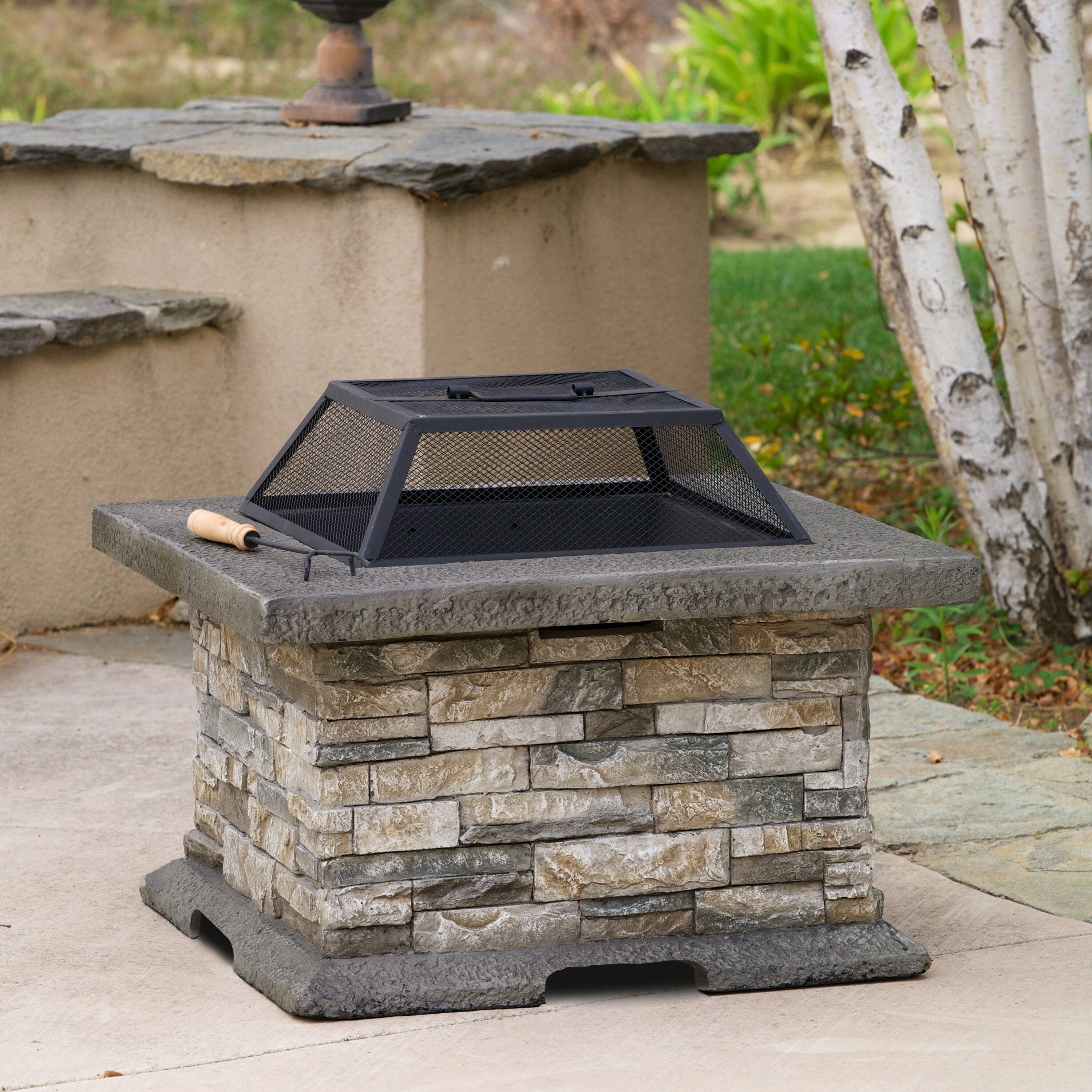 Alt View 1. Mondawe - 28" Square MgO Fire Pit - Gray.