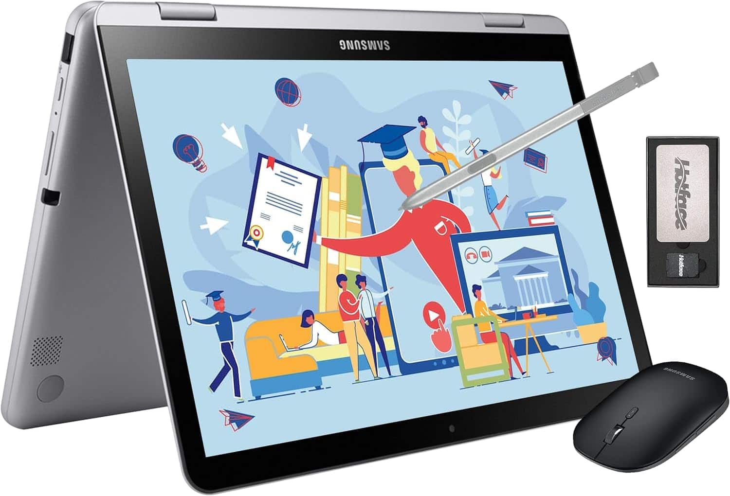 Samsung - 12.2" FHD 2-in-1 Touchscreen Chromebook Plus Laptop,Intel Dual-Core,4GB RAM,64GB eMMc,128GB Docking Station - Silver