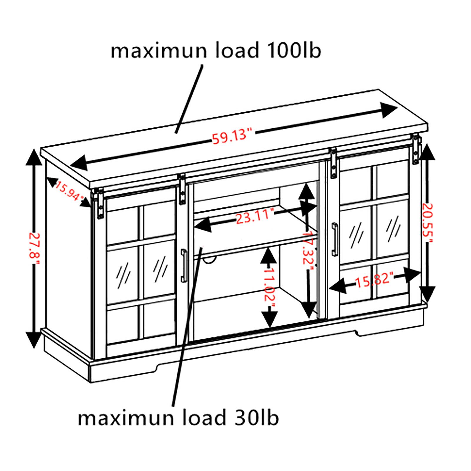 maximum load 100lb  
59.13"  
27.8"  
15.94"  
23.11"  
11.02"  
JA35  
15"  
82"  
20.55"  
maximum load 30lb
