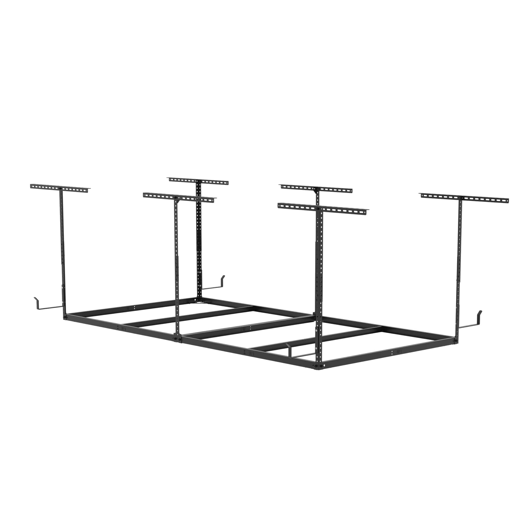 Fleximounts - OHK Frame-Only Series 48 in. W x 96 in. D x 22-40 in. H Ceiling Mounted Overhead Garage Storage Rack with Hooks - Black