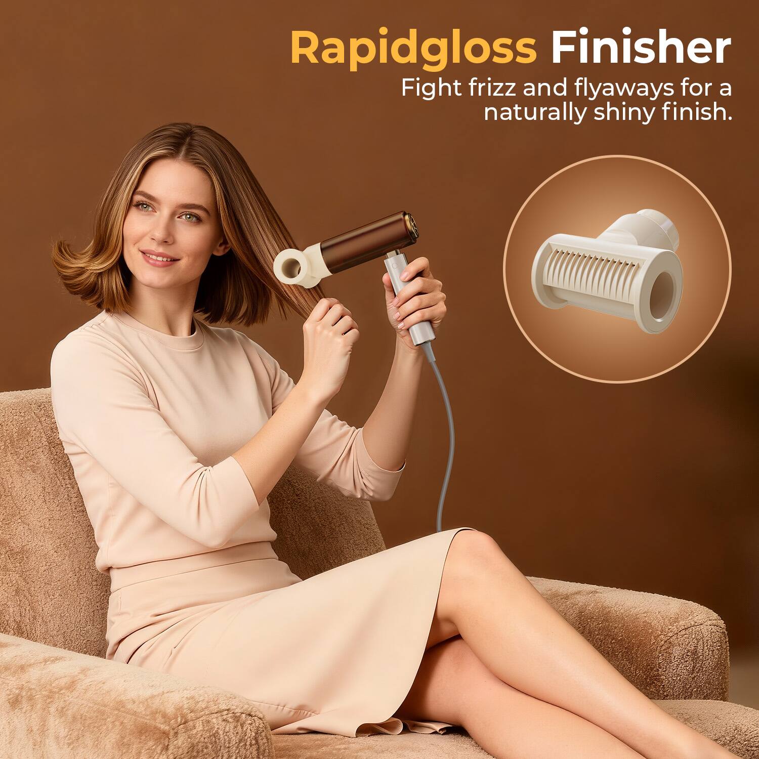 Rapidgloss Finisher  
Fight frizz and flyaways for a naturally shiny finish.