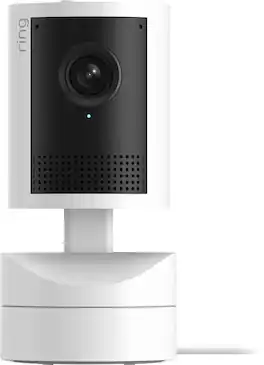 Ring - Pan-Tilt Indoor Cam 2K, Plug-In, 360° Coverage, Auto Tracking, Retinal 2K Video, 6x Zoom, home or business security - White