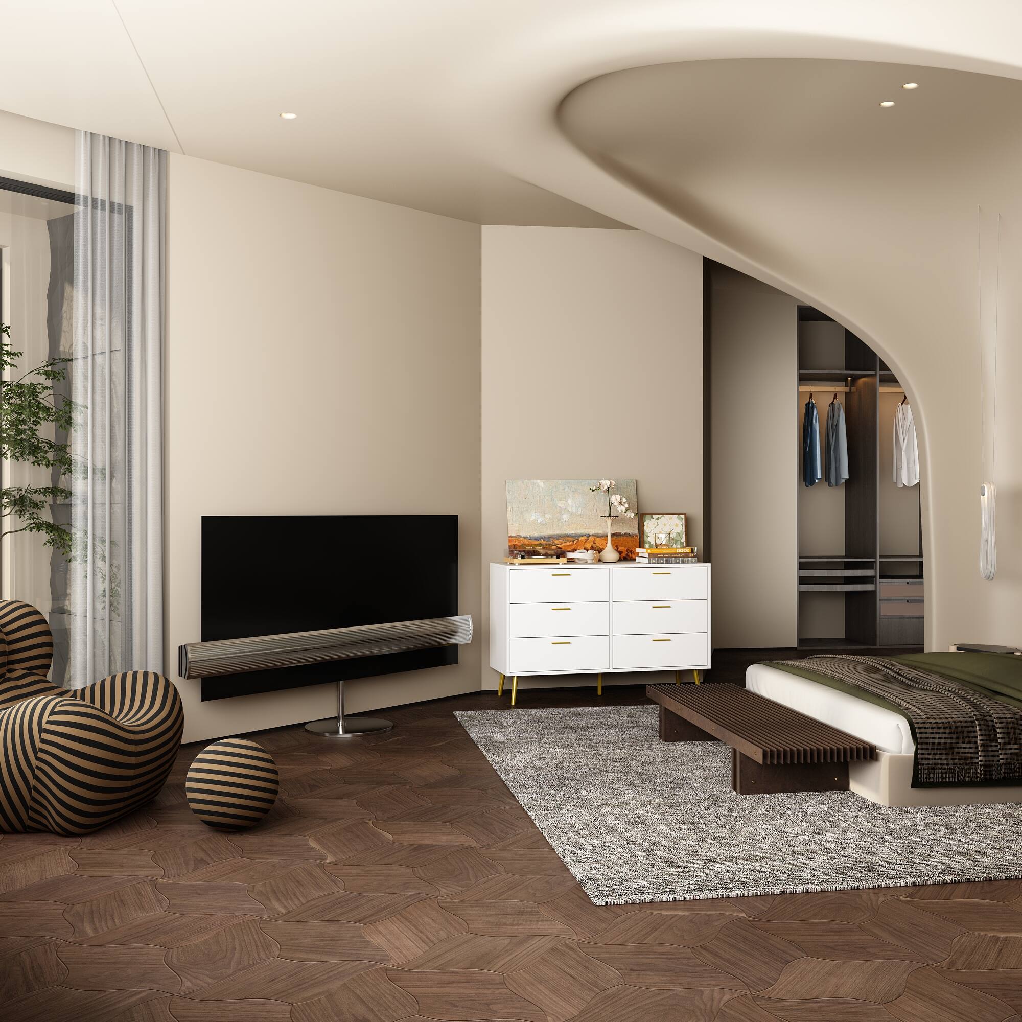 Alt View 9. FUFU & GAGA - FUFU&GAGA 6 - Drawer Double Dresser - Elevated Storage for Modern Living - White.