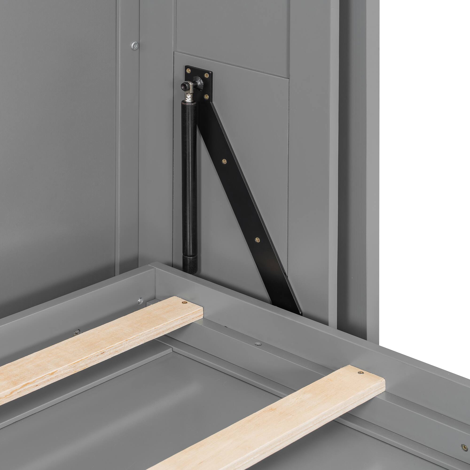 Alt View 9. Anysun - Rotating Queen Murphy Bed - Hidden Storage Racks, Space-Saving Multifunctional Wall Bed for Home Office & Small Rooms - Gray.