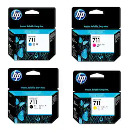 HP - 711 Ink Cartridge Set with 80ml Black, 29ml Cyan, Magenta Yellow