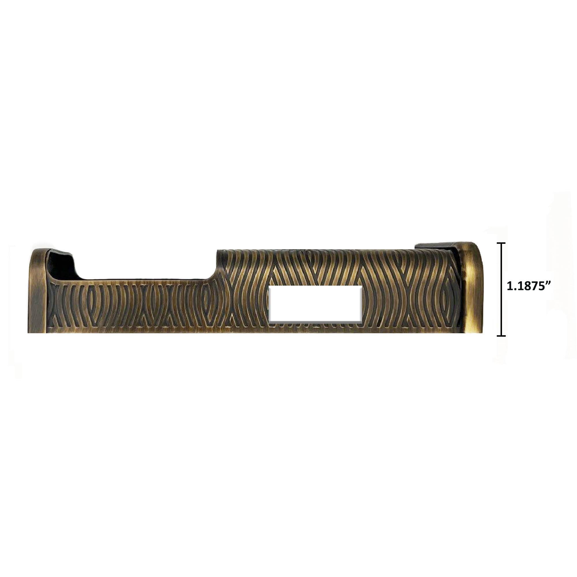 Alt View 1. Michael Healy - Waves Video Doorbell Cover (Ring 3, 3 Plus, 4, Battery Plus and Battery Pro) - Antique Brass.