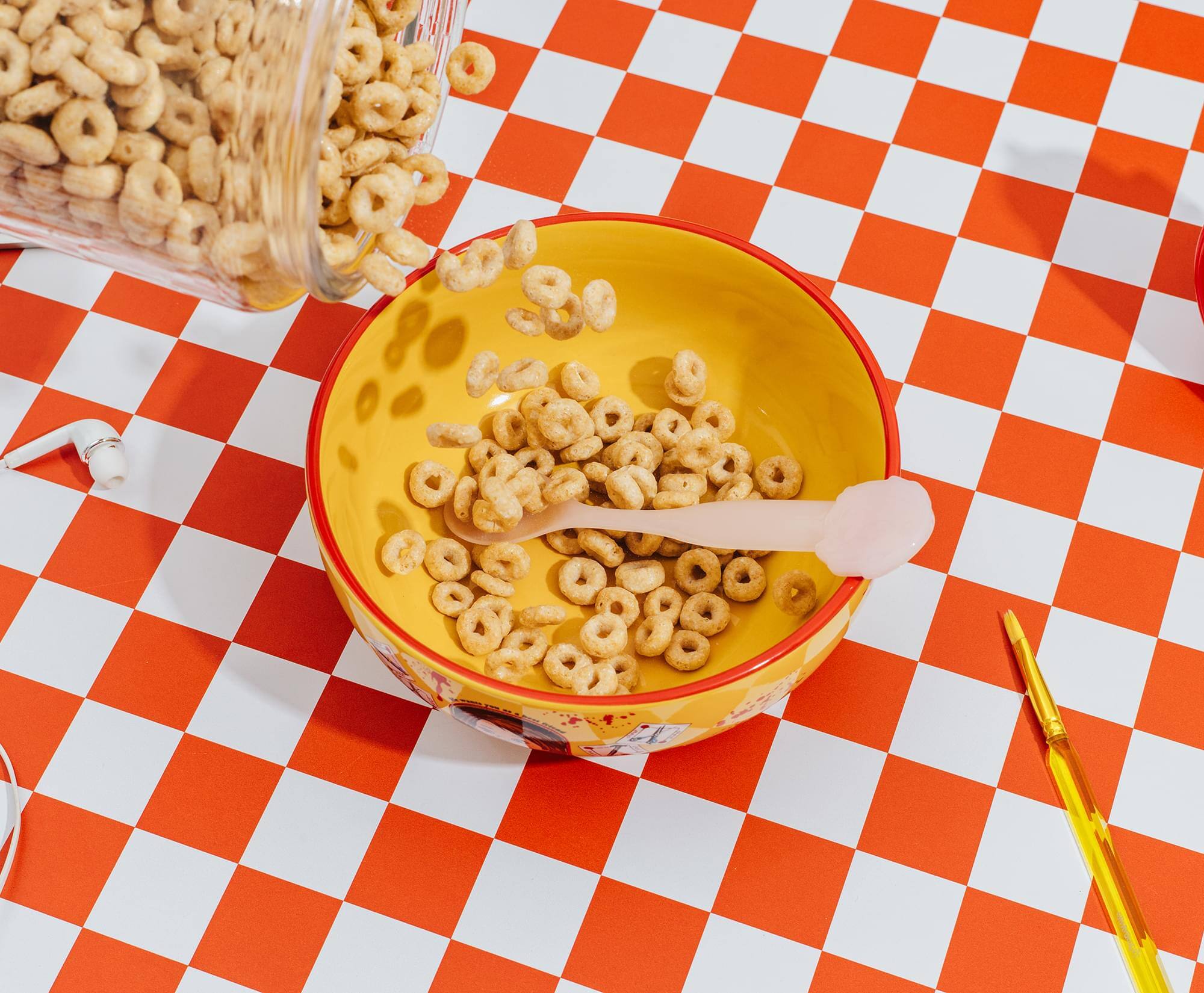 Alt View 5. Silver Buffalo - Child's Play Good Guys Ceramic Bowl With Color-Changing Spoon | Holds 28 Ounces - Multi-Colored.