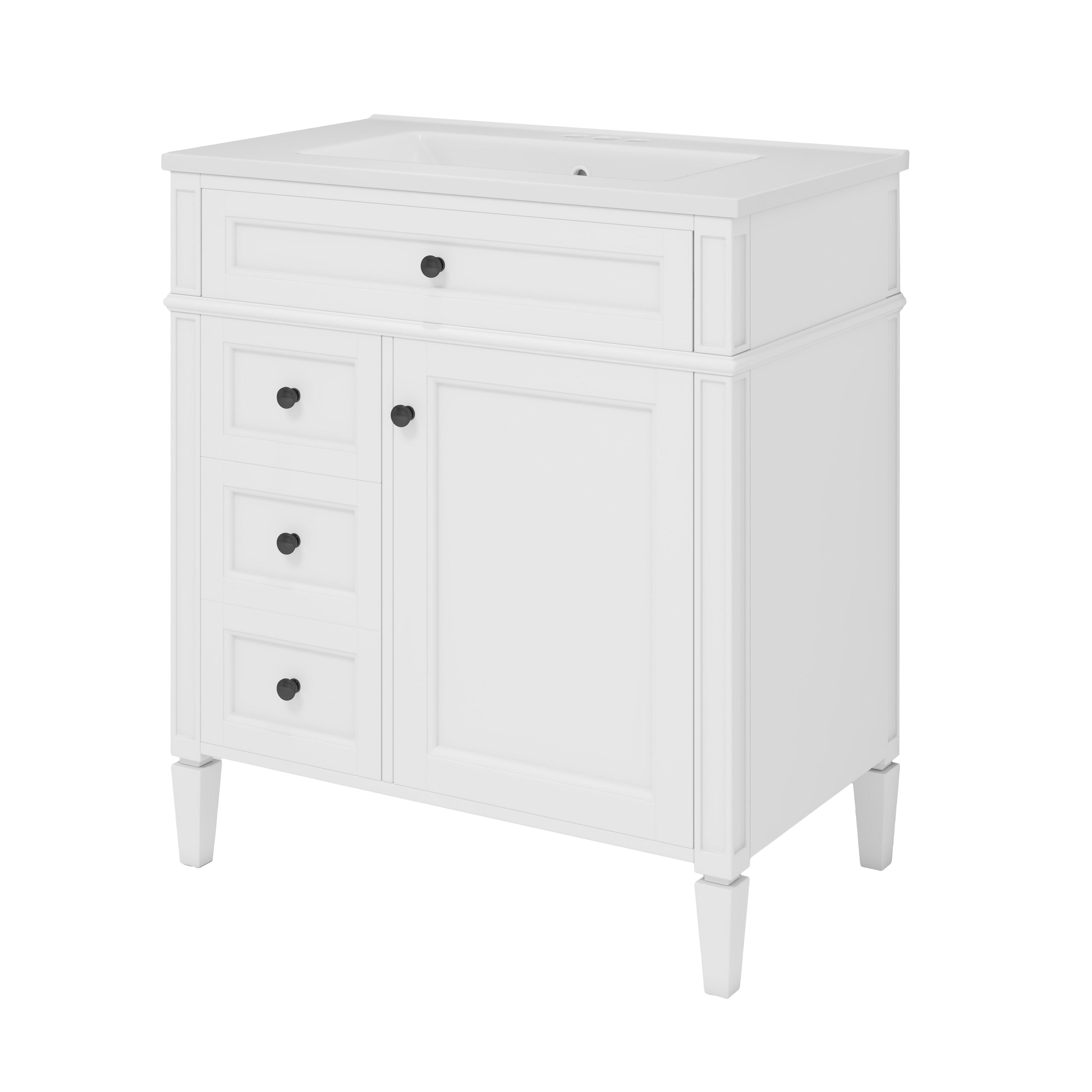 Alt View 10. Boyel Living - 30 Inch Bathroom Vanity with Sink Modern Storage Cabinet with 2 Drawers and Tip Out DrawerWhite - White.