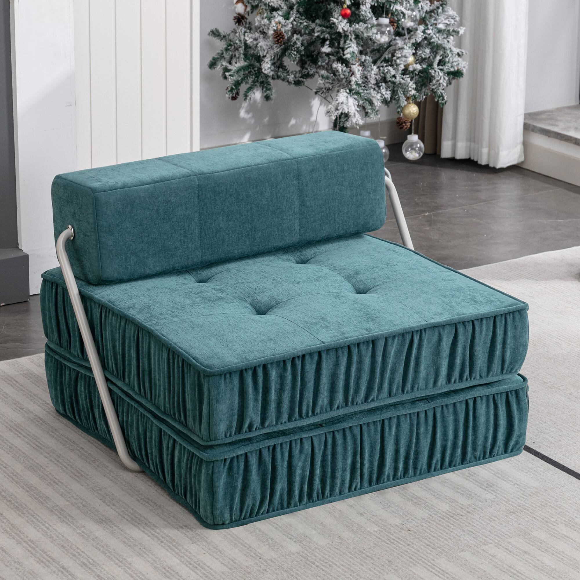 GOODSILO - Convertible Folding Sofa Bed with Removable Back Cushion for Living Room Guest Room Home Office Apartment Small Space - Green