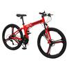 Front. Winado - 26" Folding Bike Full Suspension Mountain Bike 21 Speed Mens/Womens High Carbon Steel Frame,Suspension Fork - RED.