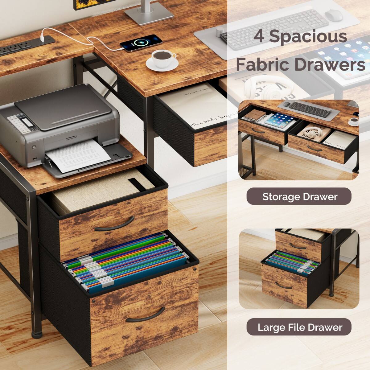 4 Spacious Fabric Drawers

Storage Drawer

Large File Drawer