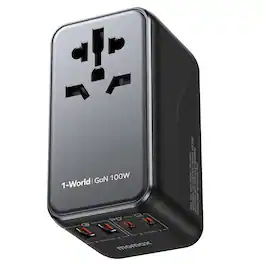 Momax - 1-World Universal 4-Port Travel GaN Charger 100W - Black