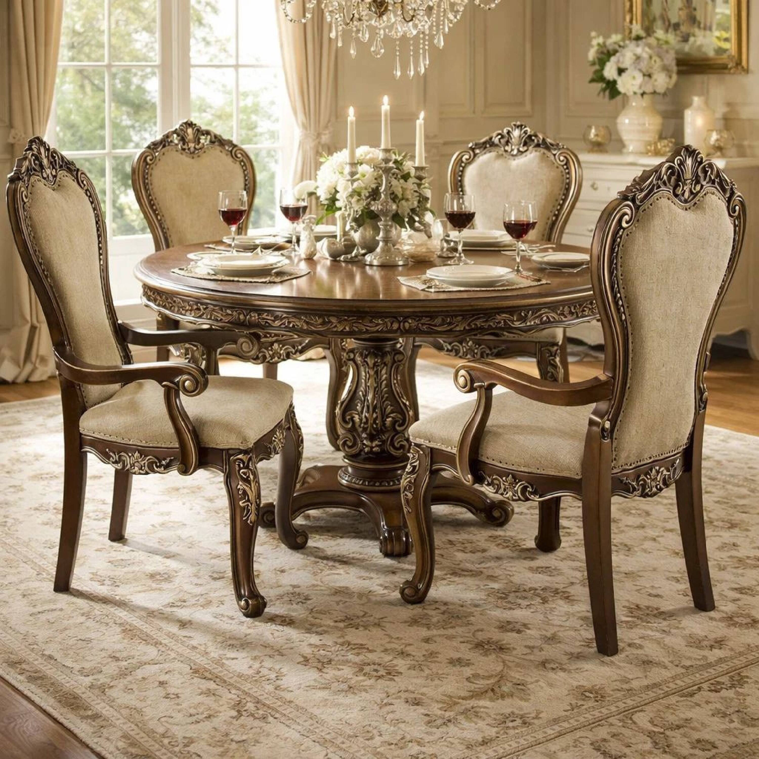 Alt View 6. Manhattan Lane - 24 Inch Classic Upholstered Armchair, Scrolled Details, Nailhead - Brown.