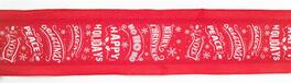 BreeBe - and White Christmas Sentiment Ribbon (Set of 3) - Red