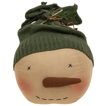 Front. BreeBe - Large Knit Hat Snowman Head - Multi.