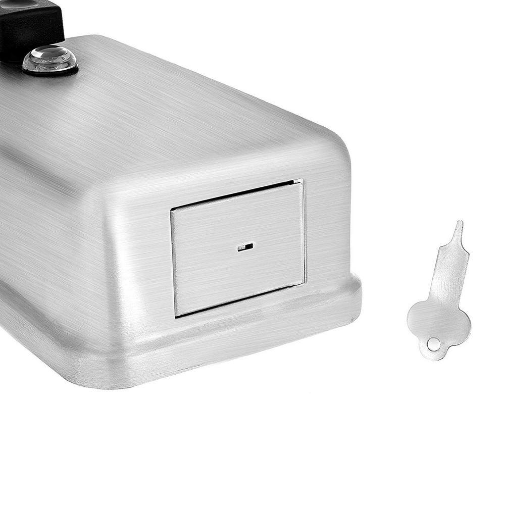 Left. Alpine Industries - 40 oz Vertical Manual Surface-Mounted Stainless Steel Liquid Soap Dispenser 2 Pack - Stainless Steel.