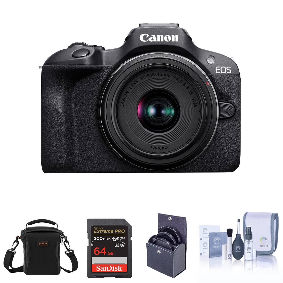 Canon RF-S18-45mm LENS F4.5-6.3 IS CANON STM  
EOS  
49mm  
YSUNGER  
SanDisk Extreme PRO 200 MB/s S' V30 XC I A 3 10 64 GB  
MAPK NATURAL  
PRO  
NIFX  
AGLICE  
PRO OPTIC  
SanDisk  
Totale
