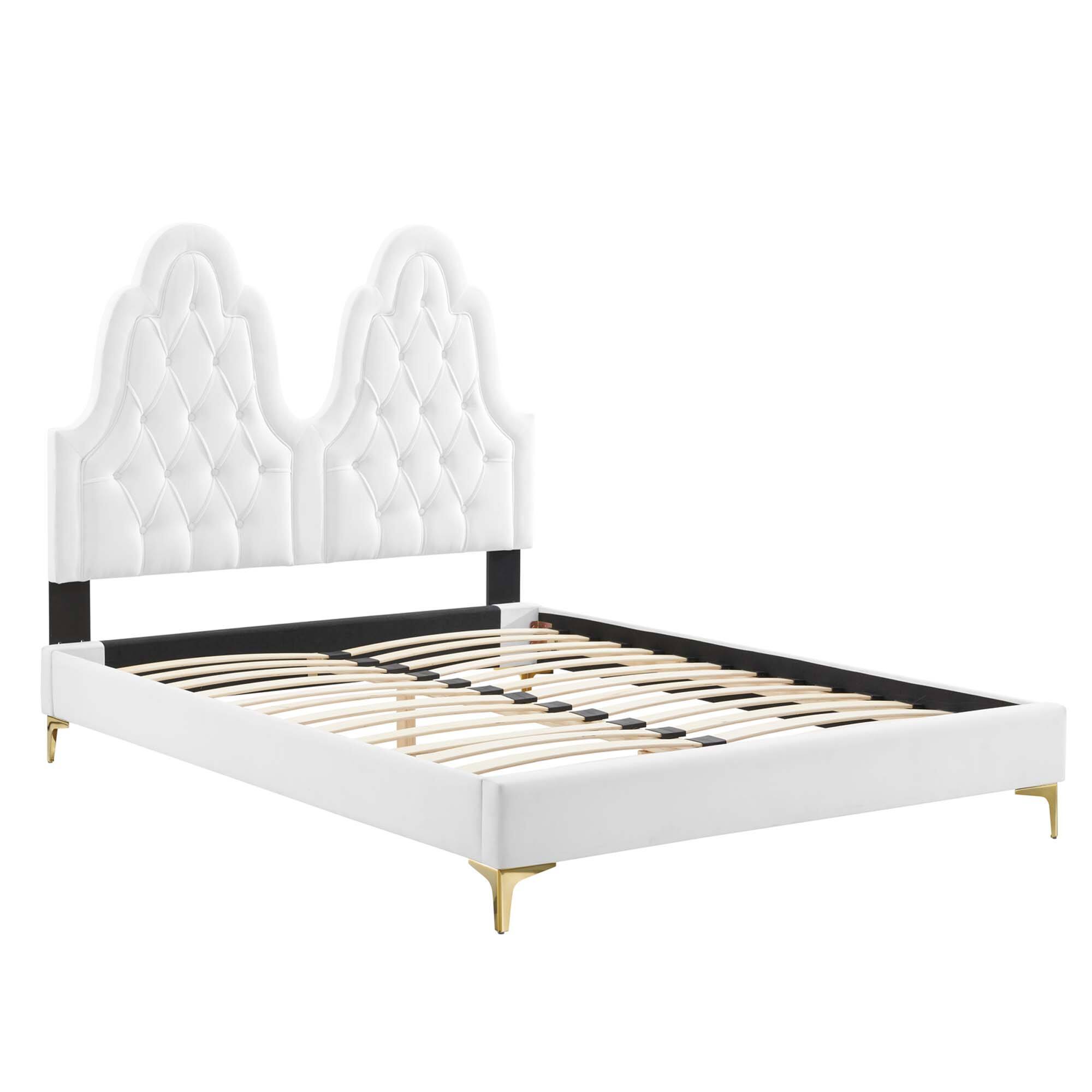 Alt View 1. Modway - Daisy Performance Velvet Full Platform Bed - Red.