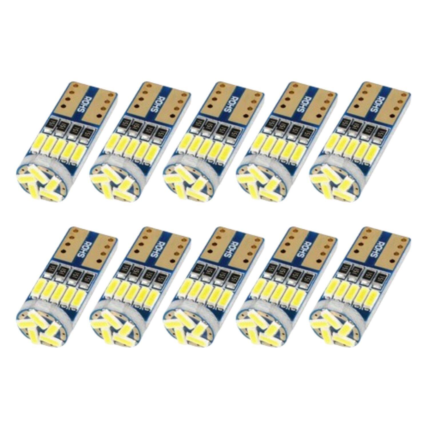 Home Collection - 10Pcs White LED T10 2825 168 194 W5W CANBUS Interior Dome Map License Bulb Set
