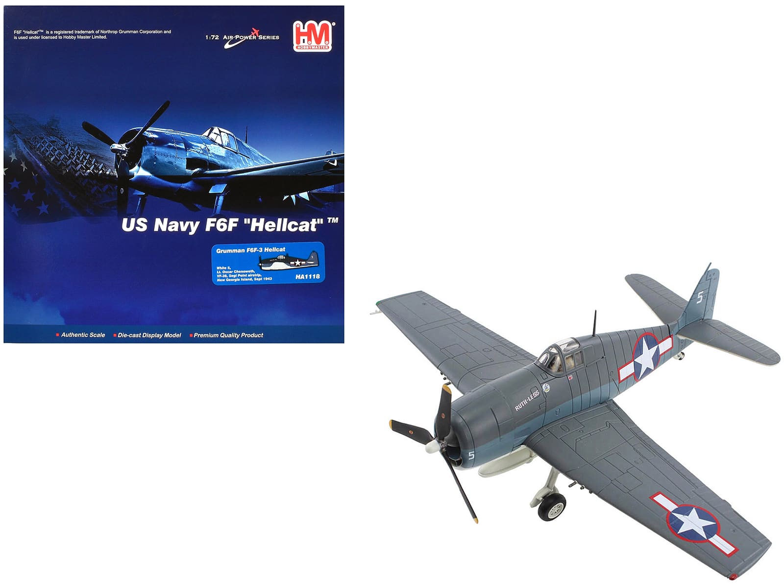 "Grumman F6F-3 Hellcat Fighter Aircraft United States Navy ""Air Power Series"" 1/72 Diecast Model by Hobby Master" price history on PriceWatchPro