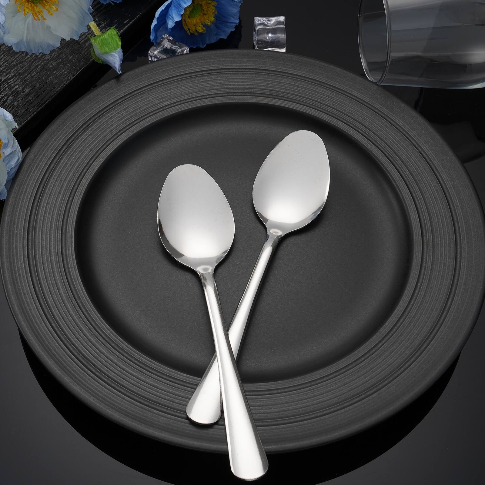 Back. KOOMADE - KOOMADE Stainless Steel Dinner Spoons 36/60/120-Pack Mirror-Polished Rust-Resistant Dishwasher-Safe - silver.