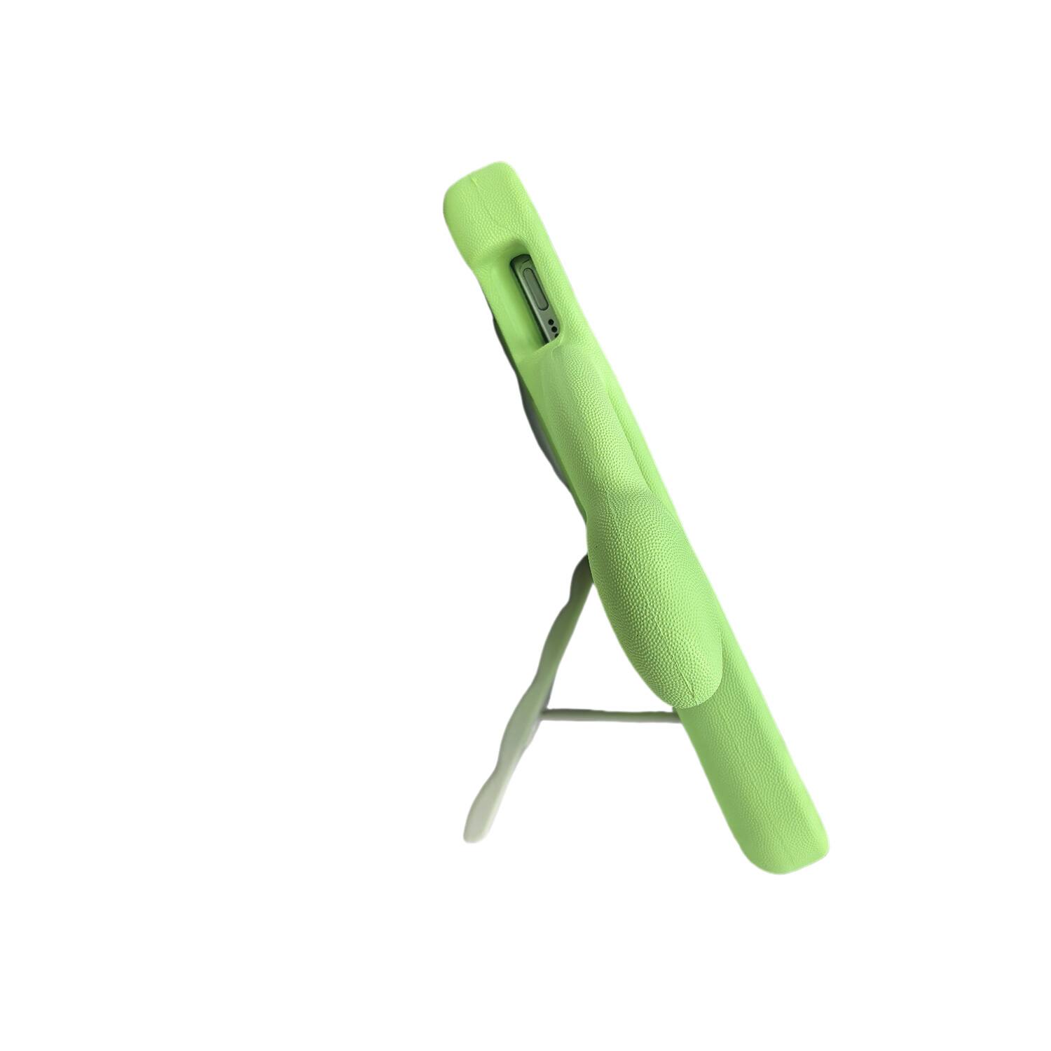 Back. Dteck - Shockproof Cartoon Case for Apple iPad (10th Generation) 10.9" 2022, Soft TPU Protective Cover with Integrated Stand - Green.