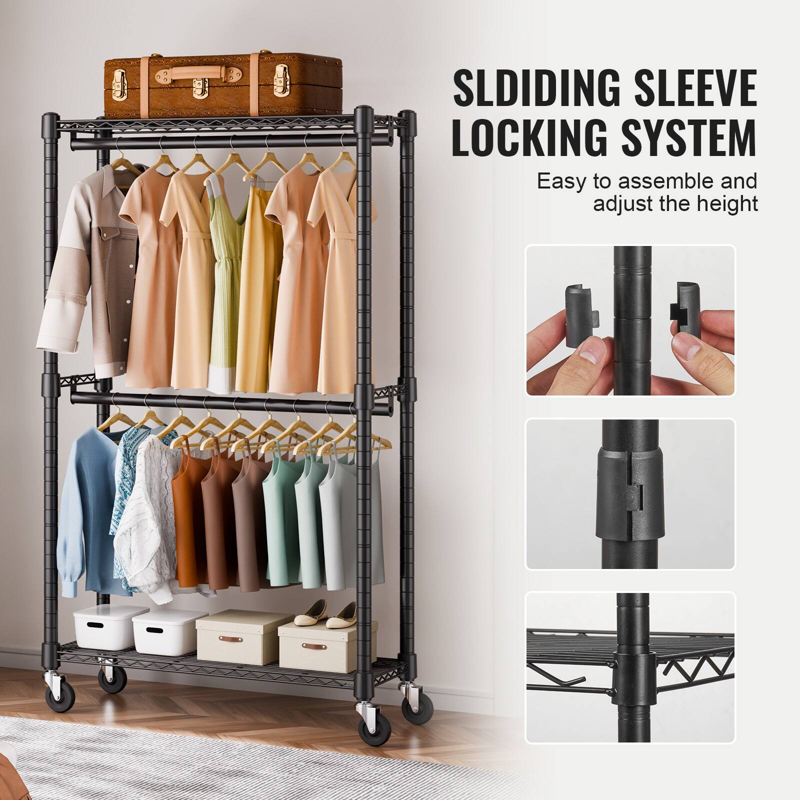 SLIDING SLEEVE LOCKING SYSTEM
Easy to assemble and adjust the height